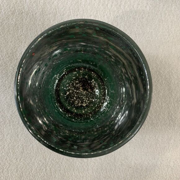 Glass Candle Holder Votive Tealight Christmas Holiday Snowflake Green Silver Joy - Picture 7 of 13